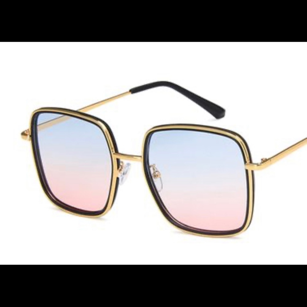 Summer blue and gold sunglasses
